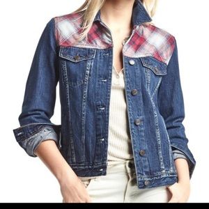 Pendleton + GAP denim/plaid  jacket- small Tall